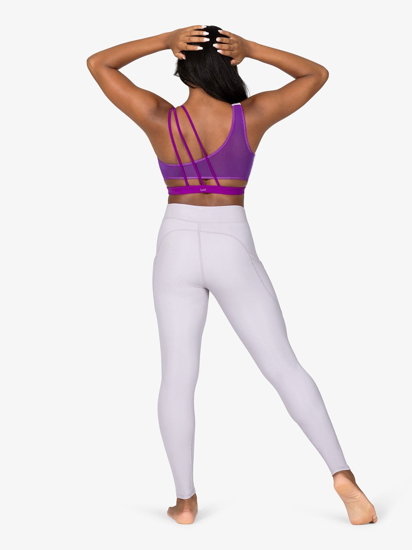 Purple asymmetrical bra top